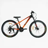 Велосипед спортивный 26" Corso GTR-3000, рама алюминиевая 13", оборудование Shimano 21 скорость, собран на 75%. Orange (154201)