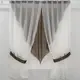 Кухонные шторы с ламбрекеном, на карниз 1-1,5м. Цвет венге с молочным. Код 057к