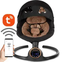 Укачивающий центр для ребенка Kidwell 2в1 REVE Black/Gold / Электрическая качалка шезлонг для новорожденных