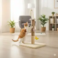 Когтеточка  для кота Лето на подставке беж