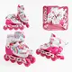Роликовые коньки Best Roller 084-7 S колеса PU светятся. Pink and White (размер 23-33) (187874)