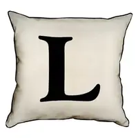 Подушка с мешковины Letter L 45x45 см (45PHB_ABC024_WH)