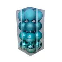 Набор игрушек на елку LG-124-3 19451 8 см 16 шт бирюзовый