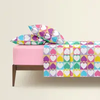Двуспальное постельное белье с простыней на резинке LOVE PUZZLE CS2
