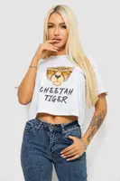 Футболка женская с принтом, цвет белый, 221R9903