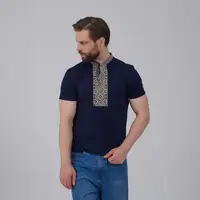 Футб.т.синяя чел. "Козацька" беж.выш. M-31-3XL