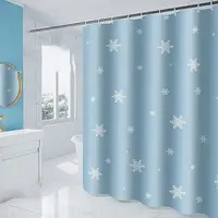 Тканинна шторка для ванної та душу Сніжинки 180x200 см