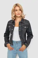 Куртка женская джинсовая однотонная, цвет серый, 247R030