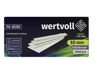 Цвях загартований для пневмостеплера WERTVOLL, 18GA 30 мм/1.0х1.25 мм. Grey (FX-2530)