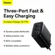 Адаптер сетевой Baseus Compact  Charger 3U 17W EU |3USB, QC, 3.4A|  (CCXJ020102)