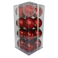Набор игрушек на елку LG-124-6 19406 8 см 16 шт красный