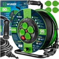 Удлинитель на катушке 50м 3x2.5мм на 4 розетки Wuber (Польша)