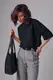 Базовая однотонная футболка oversize - черный цвет, S