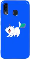 Чехол-накладка TOTO Pure TPU 2mm Print Case Samsung Galaxy A20/A30 #6 Cat Puk Blue