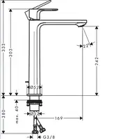 72591000 Rebris E Змішувач д/раковини 240 CoolStart EcoSmart+ з д/к, хром (1 сорт)