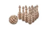 Конструктор механический 3D деревянный 31*20*15,5см пазл 131эл BOWLING MINI Мини боулинг EWA