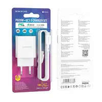 Адаптер мережевий BOROFONE Type-C до Type-C Cable Resource charger BA69A | 1USB/1Type-C, 20W/3A, PD/QC|