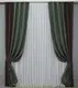 Комбинированные (2шт. 1,35х2,7м.) шторы из ткани лен. Цвет венге с зеленым. Код 014дк (291-916ш) 10-967