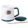 Чашка керамическая TS Kitchen HP-403 Fashion 400мл с крышкой и ложкой Зелёный