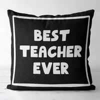Подушка c принтом габардиновая Best teacher ever 50x50 (5P_TCH017)