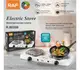 Двухкомфорочная настольная электроплита спиральная RAF 8020B White 2000W