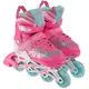 Роликовые коньки с защитой "Best Roller". Размер 31-34, светящиеся PU колёса. Pink (141137)