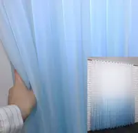 Тюль 2,75*2,75м. растяжка "Омбре" из шифона Цвет голубой с белым Код 756т 40-616