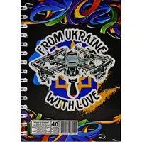 Блокнот А6 (100*138мм), 40л, клітка, обкладинка картон на спіралі "Патріотичні"