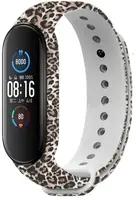 Ремешок UWatch TPU Replacement Print Design Wrist Strap  for Mi Band 5/6/7 Leopard Dark