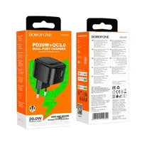 Адаптер мережевий Borofone Fortune BAS22A |1USB/1Type-C, PD/QC, 20W/3A|