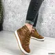Женские кроссовки коричневые из эко кожи