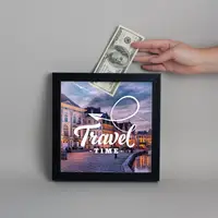 Копилка путешественника "Travel time", Черный, английский
