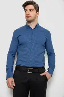 Рубашка мужская с принтом, цвет джинс, 214R7365