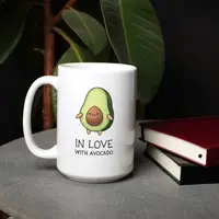 Чашка "In love with avocado", Білий, англійська, Крафтова коробка, 425 мл