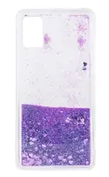 Силіконовий чохол для Samsung Galaxy A72 - Liquid hearts з блискітками, Фіолетовий