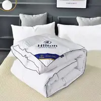 Ковдра двоспальна біла Hilton 200×230 см.Готельна для дому та готелів 4 кг,силіконовий наповнювач, силіконовий наповнювач