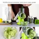 Овощерезка мультислайсер Tabletop Drum Grater Kitchen Master Терка для овощей и фруктов 3 насадки. Цвет: зеленый