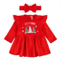 Боди-платье для девочки Let it snow двунитка с начесом