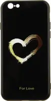 Чехол-накладка TOTO Glass Fashionable Case Apple iPhone 6/6S Heart on Black
