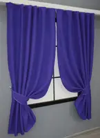 Комплект (2шт. 1,4х1,6м.) коротких шерстяних штор. Колір синій. Артикул 35-0143