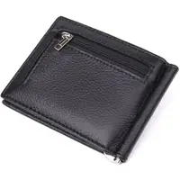 Чоловічий гаманець із металевим затискачем з натуральної шкіри ST Leather 23092 Чорний