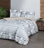 Семейное Турецкое Постельное белье First Choice Homesko Bohem Blue (Простынь на резинке)