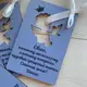 Именные пригласительные на крестины из дерева с ангелочком