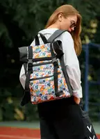 Жіночий рюкзак високої якості українського виробництвастильний, з принтом "LIGHT II"
