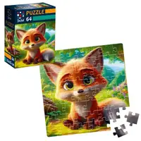 Пазлы Vladi Toys Любопытный лисенок DT1234-07 64 детали