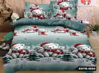 Новогоднее постельное бельё фланель Royal Dream байка Новогодние мишки Семейный