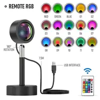 Проекційна нічна лампа Захід RESTEQ RGB — атмосферний настільний світильник з 3 кольорами та 12 відтінками, 27 см
