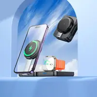 Заряджання Qi HOCO Ingenious 3-in-1 folding magnetic wireless charger CQ11 |15W|