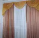 Ламбрекен №95 + шторы из шифона Цвет янтарный с кофейным