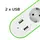 Сетевой удлинитель XoKo SP-3-2 1.8 м 3 розетки 2 USB